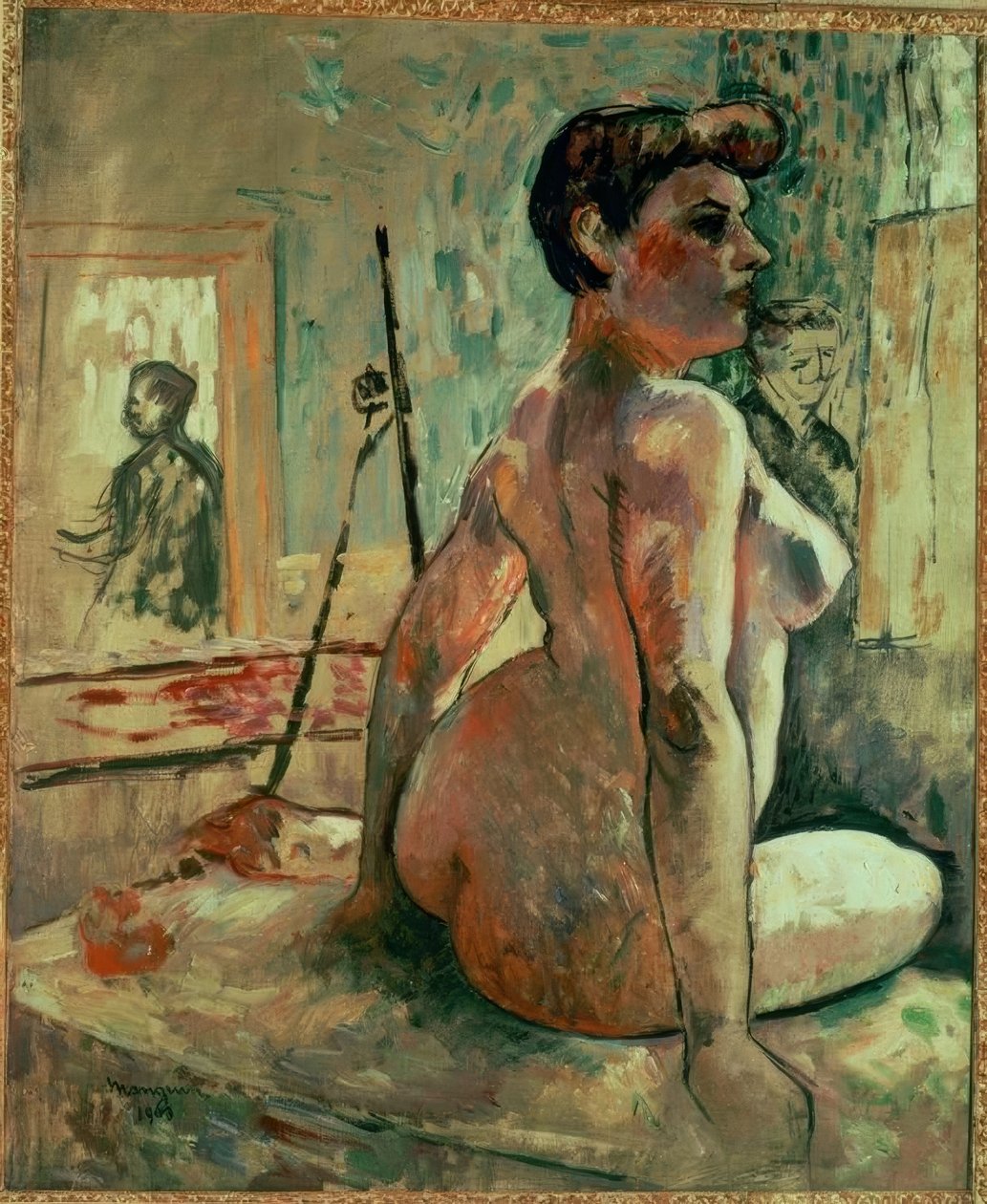 Kobieta naga w studio autorstwa Henri Charles Manguin