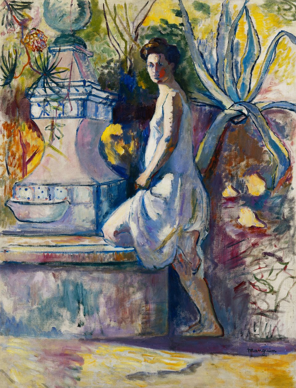 Joanna przy fontannie, Villa Demiere autorstwa Henri Charles Manguin