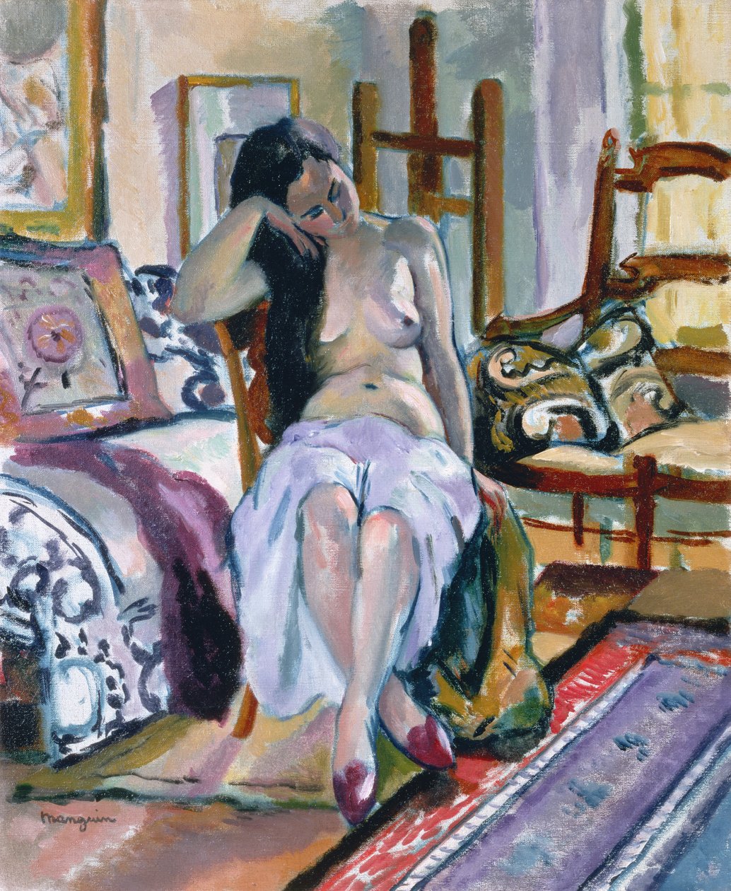 Akt we wnętrzu autorstwa Henri Charles Manguin