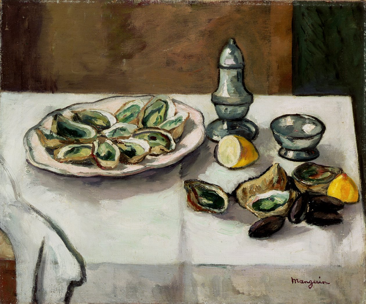Martwa natura z ostrygami autorstwa Henri Charles Manguin