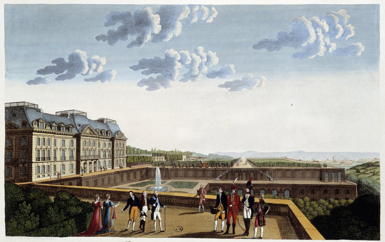 Château de Meudon, około 1820 r. - w „”Widokach Paryża”” autorstwa Courvoisiera autorstwa Henri Courvoisier Voisin