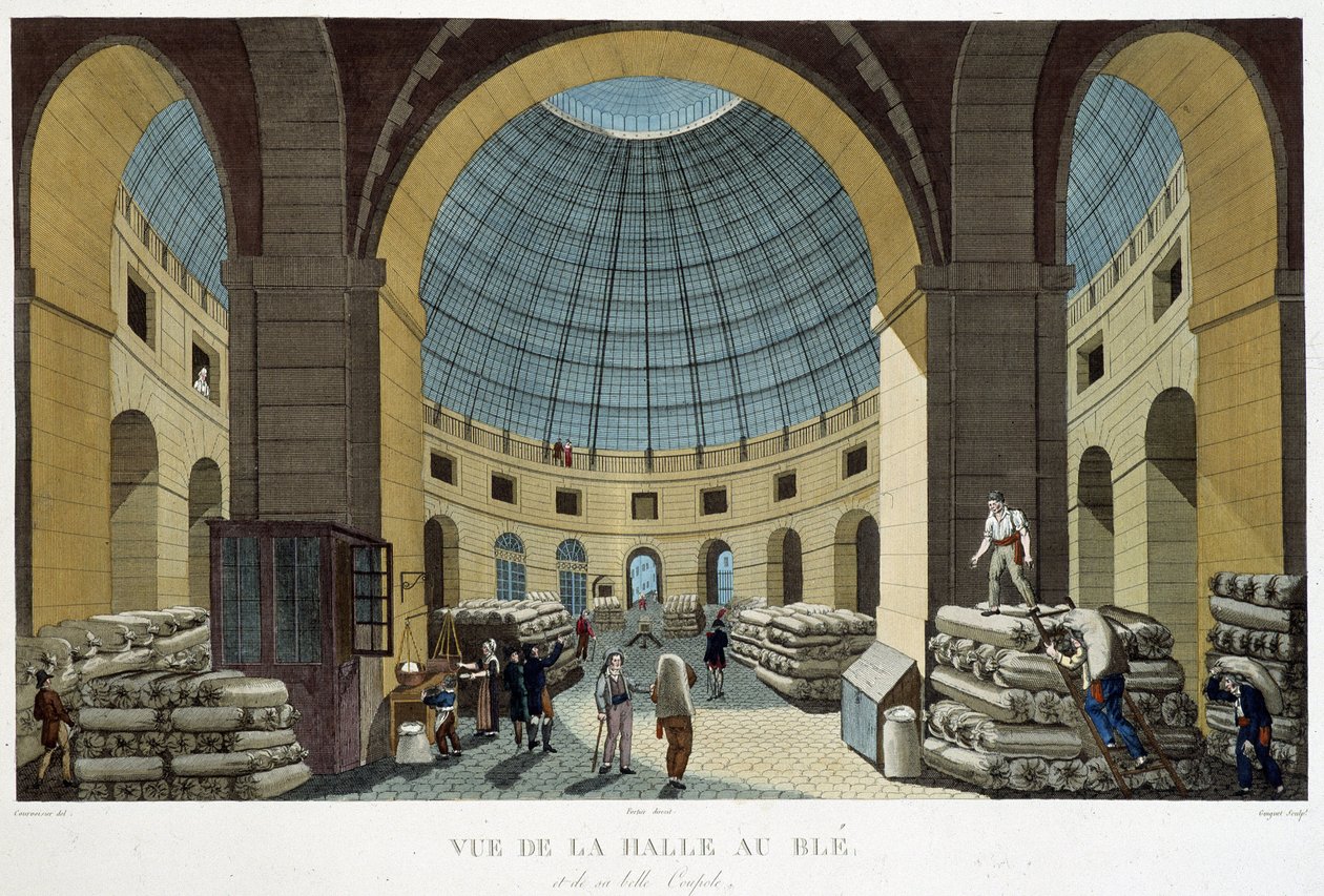 Halle au Blé - w „”Widokach Paryża” autorstwa Courvoisier autorstwa Henri Courvoisier Voisin