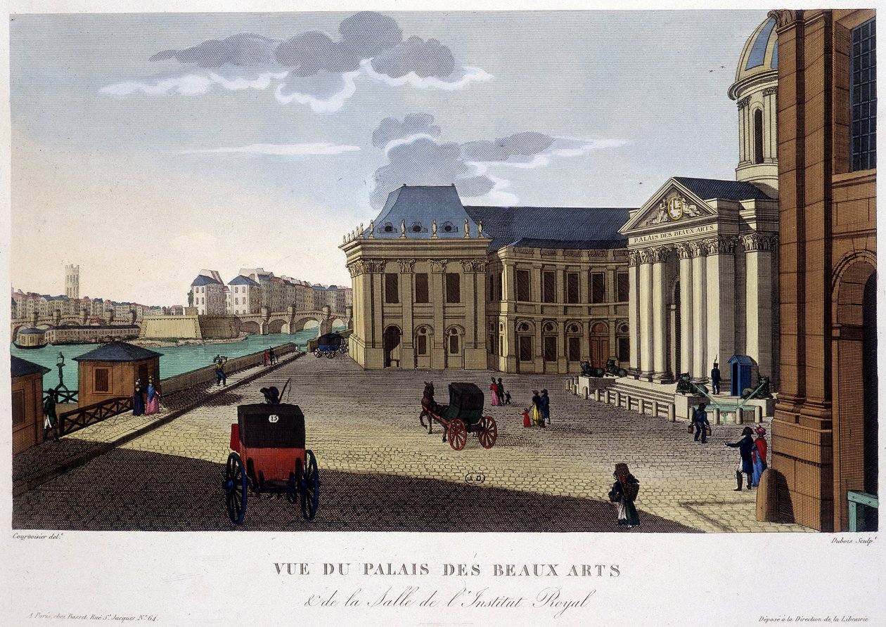 Pałac Sztuk Pięknych i Instytut, ok. 1820 r. - w „Widokach Paryża” Courvoisiera autorstwa Henri Courvoisier Voisin