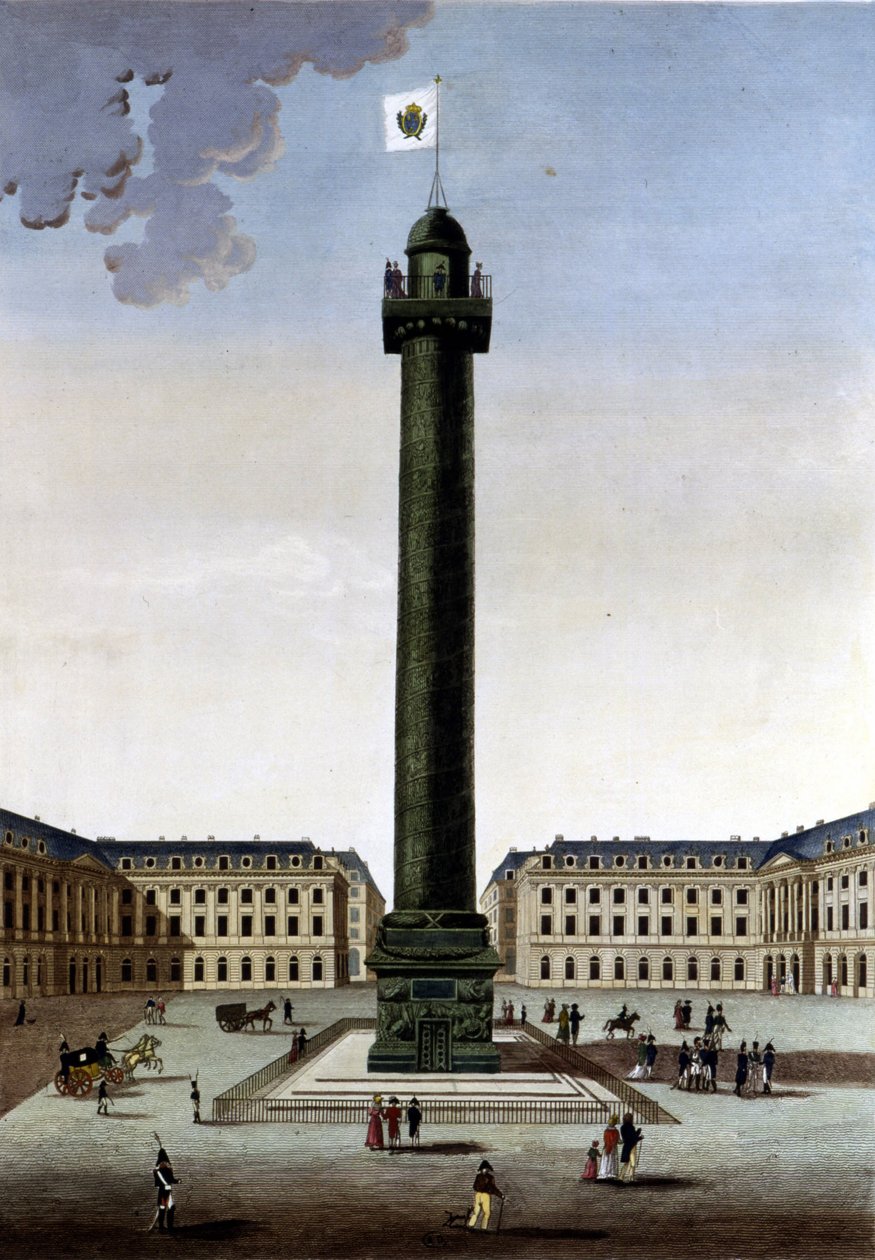 Place Vendôme - w „”Widokach Paryża”” autorstwa Courvoisier autorstwa Henri Courvoisier Voisin