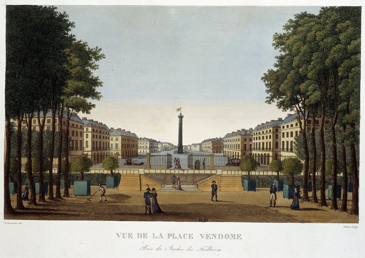 Plac Vendôme, widok na ogród - Paris by Courvoisier autorstwa Henri Courvoisier Voisin