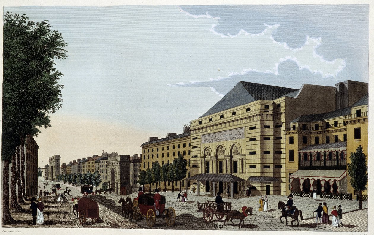 Teatr Porte Saint Martin. Grawerowanie przez Courvoisier autorstwa Henri Courvoisier Voisin