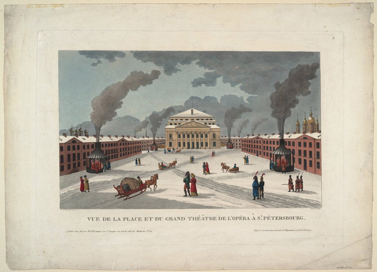 Petersburski Cesarski Teatr Bolszoj Kamenny, ok. 1930 r. 1811 autorstwa Henri Courvoisier Voisin