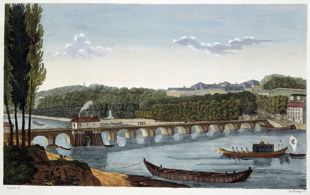 Widok na zamek i most św. Chmury - w „Vues de Paris” autorstwa Courvoisier autorstwa Henri Courvoisier Voisin