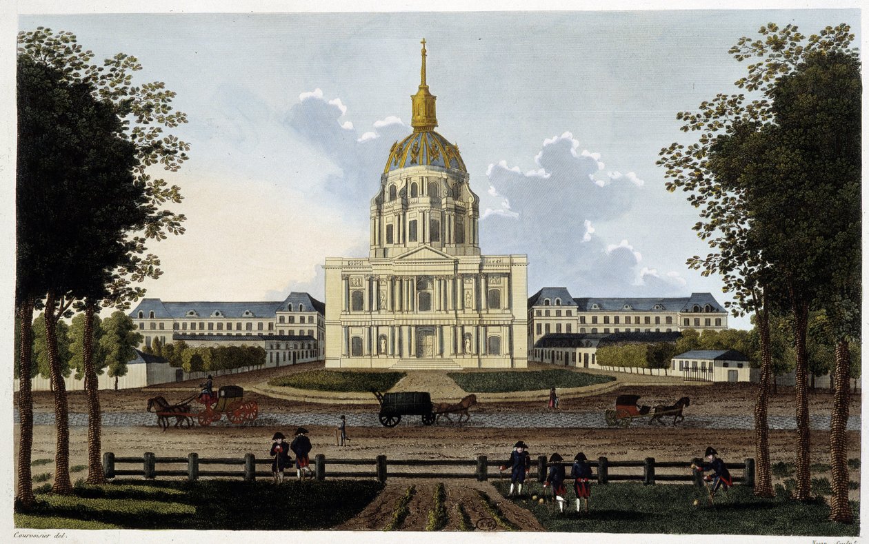 Widok kościoła Royal Hotel des Invalides - w „Vues de Paris” autorstwa Courvoisiera autorstwa Henri Courvoisier Voisin