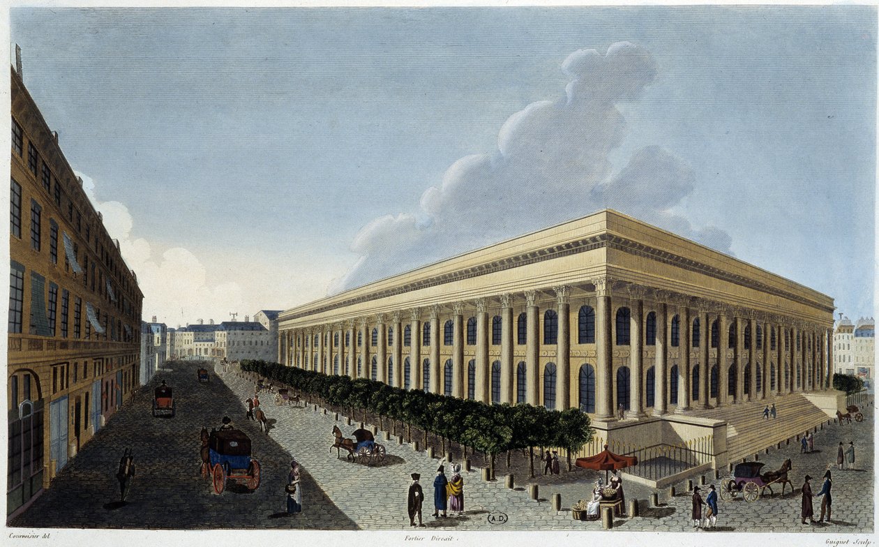 Widok na nową giełdę i Tribunal de Commerce - w „Vues de Paris” autorstwa Courvoisier autorstwa Henri Courvoisier Voisin