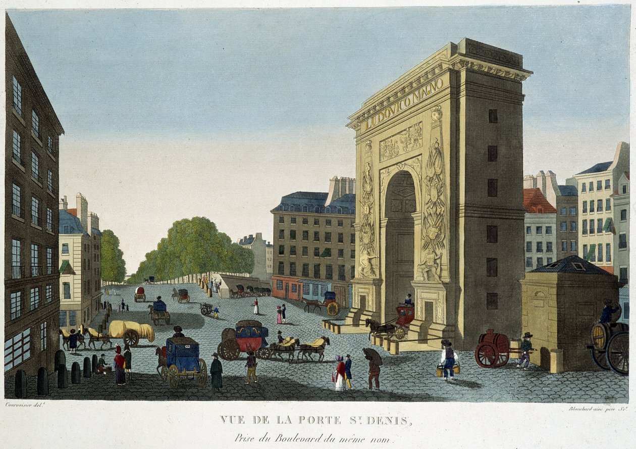 Widok na Porte de Saint-Denis - w „Widokach Paryża” autorstwa Courvoisier autorstwa Henri Courvoisier Voisin