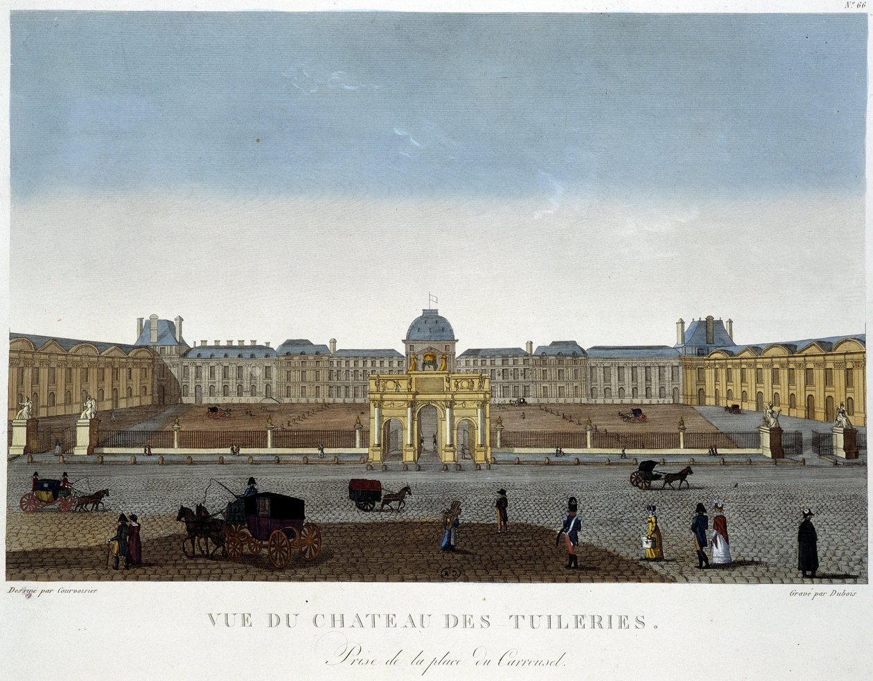 Widok na Chateau des Tuileries - w „Widokach Paryża” autorstwa Courvoisier autorstwa Henri Courvoisier Voisin