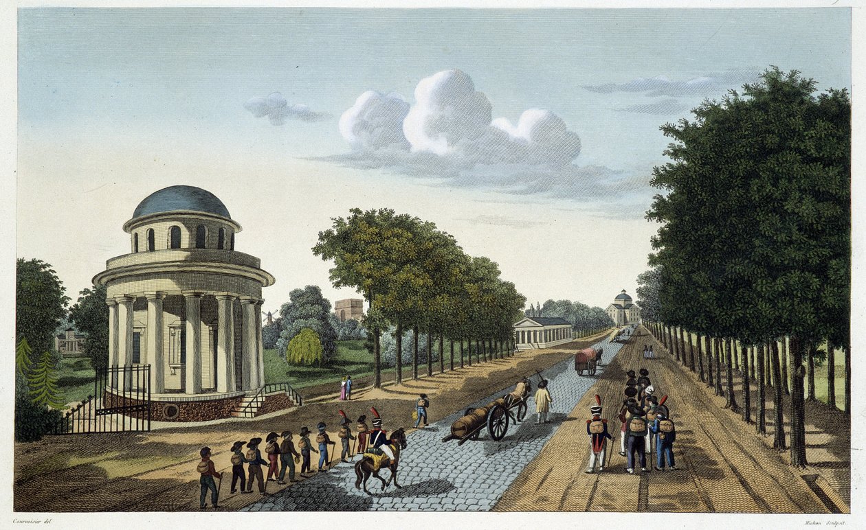 Widok na ogród Monceau - w „”Widokach Paryża”” autorstwa Courvoisier autorstwa Henri Courvoisier Voisin