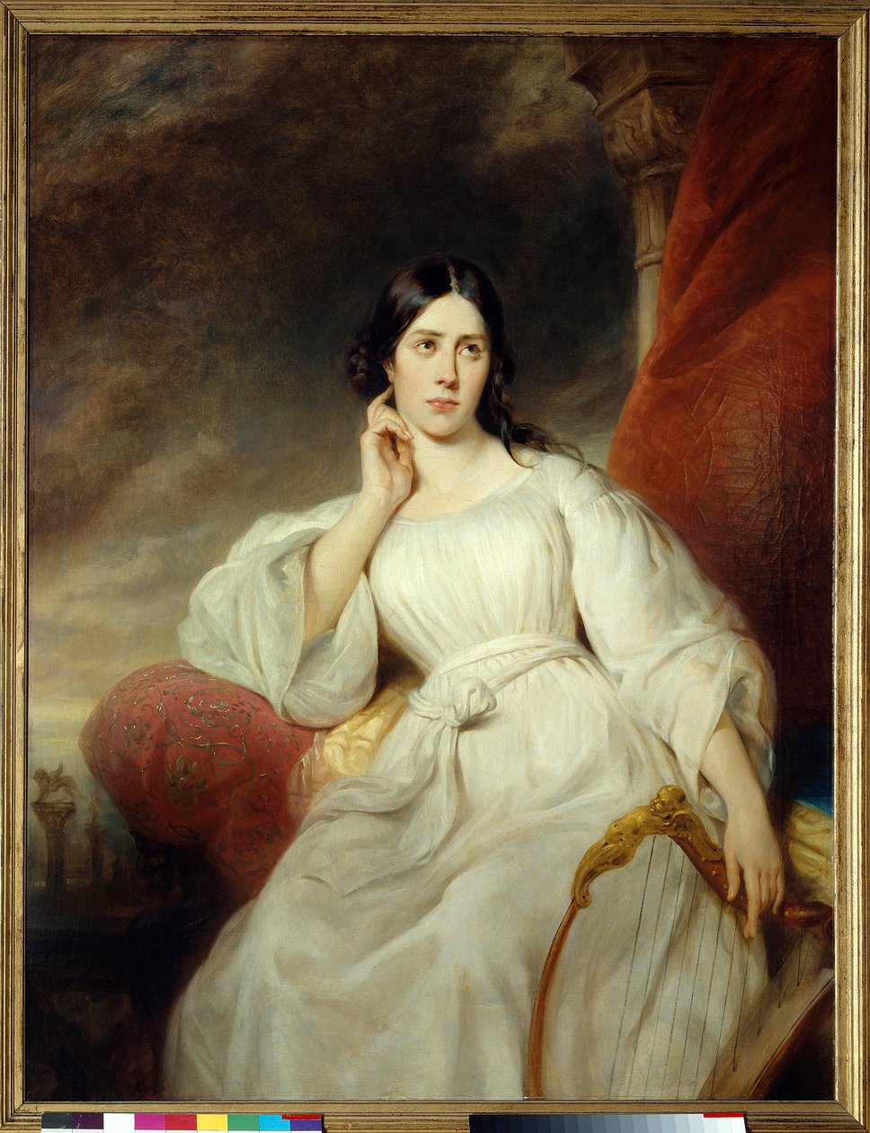 Portret Marii Garcii zwanej śpiewaczką Malibran (1808-1836) w roli Desdemone dla Otella”” Gioachino Rossiniego”” Obraz Henri Decaisne (1799-1852) 1830 wym. 1,38 x 1,05 m. Paryż. Muzeum Karnawału autorstwa Henri Decaisne