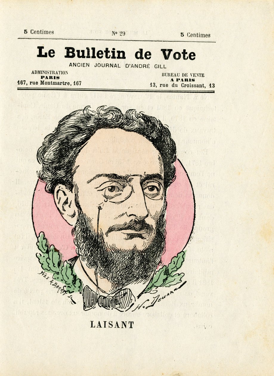 Karta do głosowania 2. seria, satyryczne w kolorach: pozostawiając anioła - ilustracja Henri Demare (1846-1888) autorstwa Henri Demare