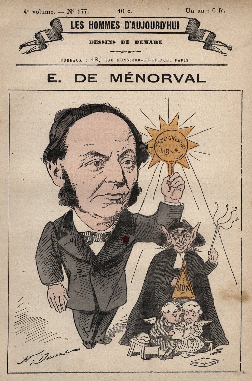 Karykatura Eugeniusza de Menorval (1829-1897) Angielski autor z „Les Hommes d