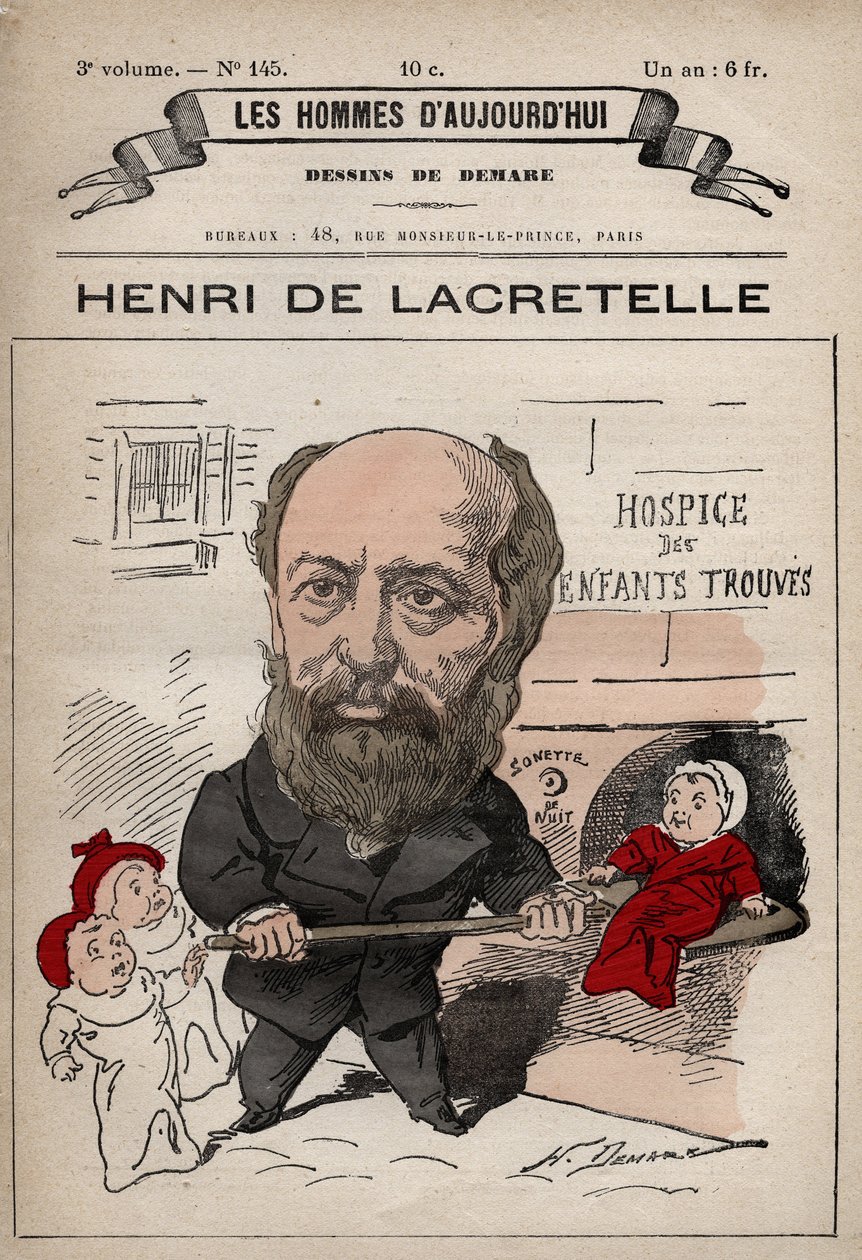 Karykatura Henri de Lacretelle (1815-1899) francuskiego polityka, pisarza - z „Les Hommes d