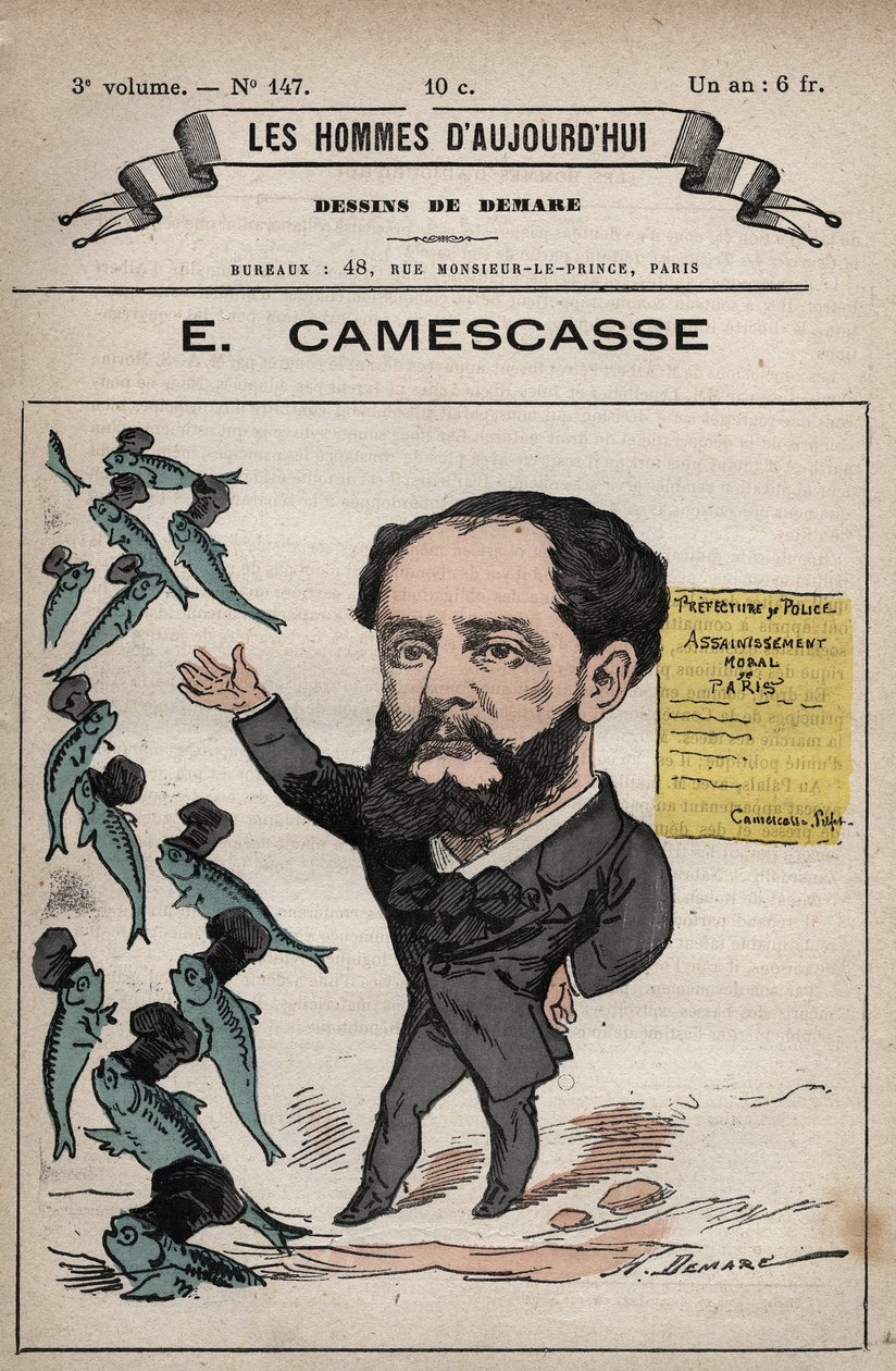 Karykatura Jeana Louisa Ernesta Camescasse (1838-1897) Prawnik, polityk francuski - z 