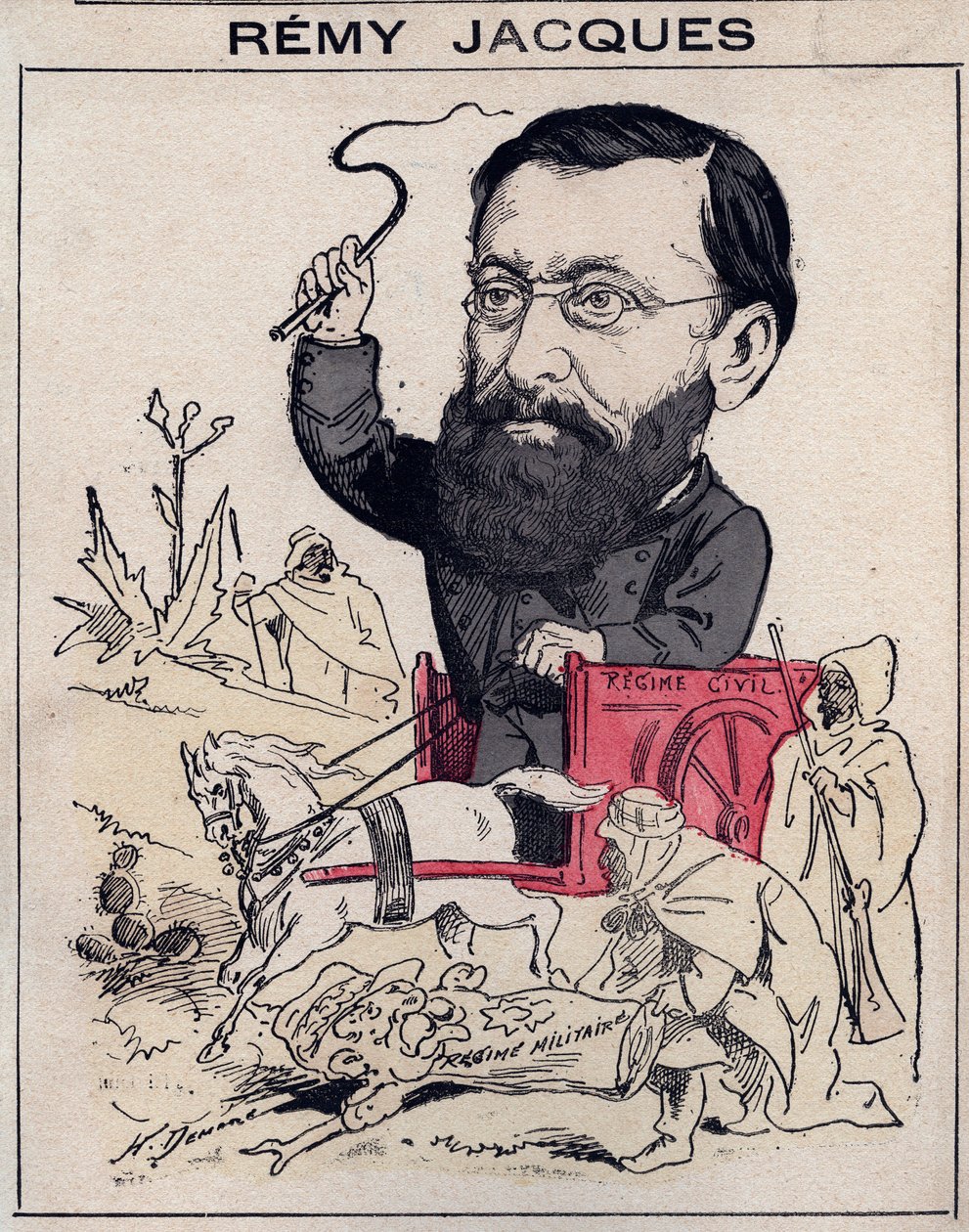 Remy Jacques, były senator Algierii (Oran) – Karykatura Henri Demare w „Les Hommes d