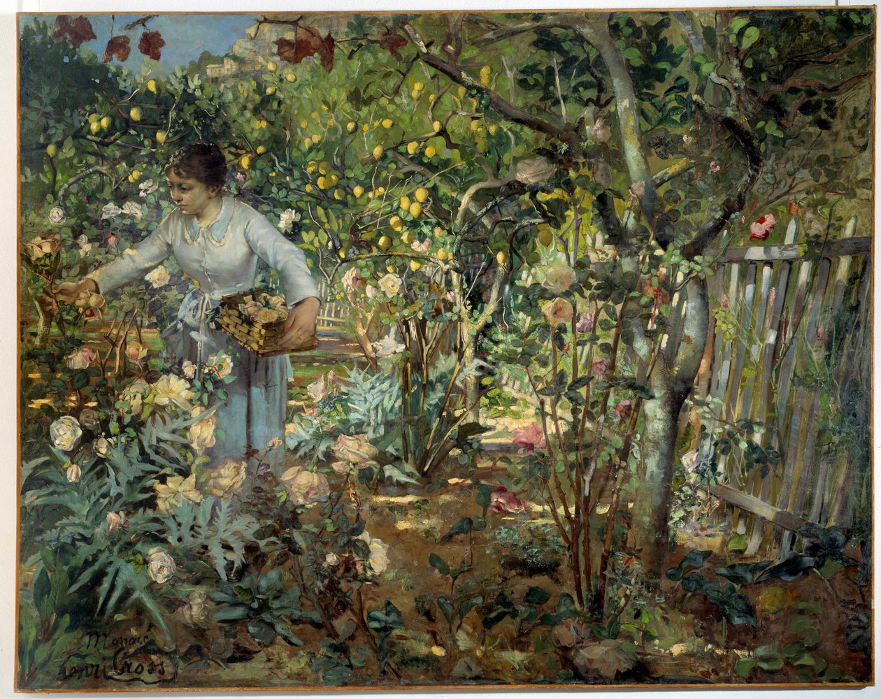 Ogród róż w Monako Malarstwo Cross Henri Delacroix Dit Cross (Henri Edmond Cross) (1856-1910) autorstwa Henri Edmond Cross
