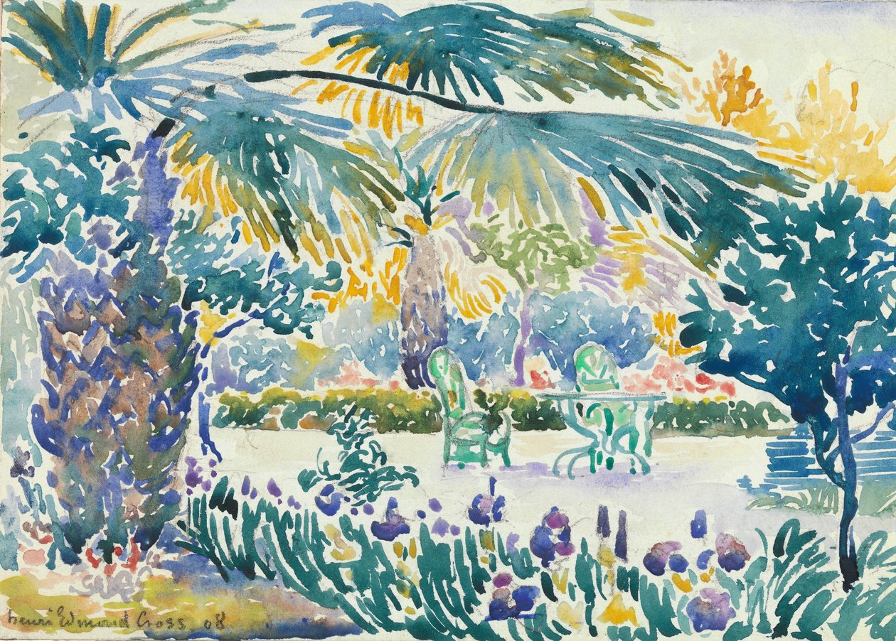 Ogród malarza w Saint Clair, 1908 (wc nad grafitem) autorstwa Henri Edmond Cross