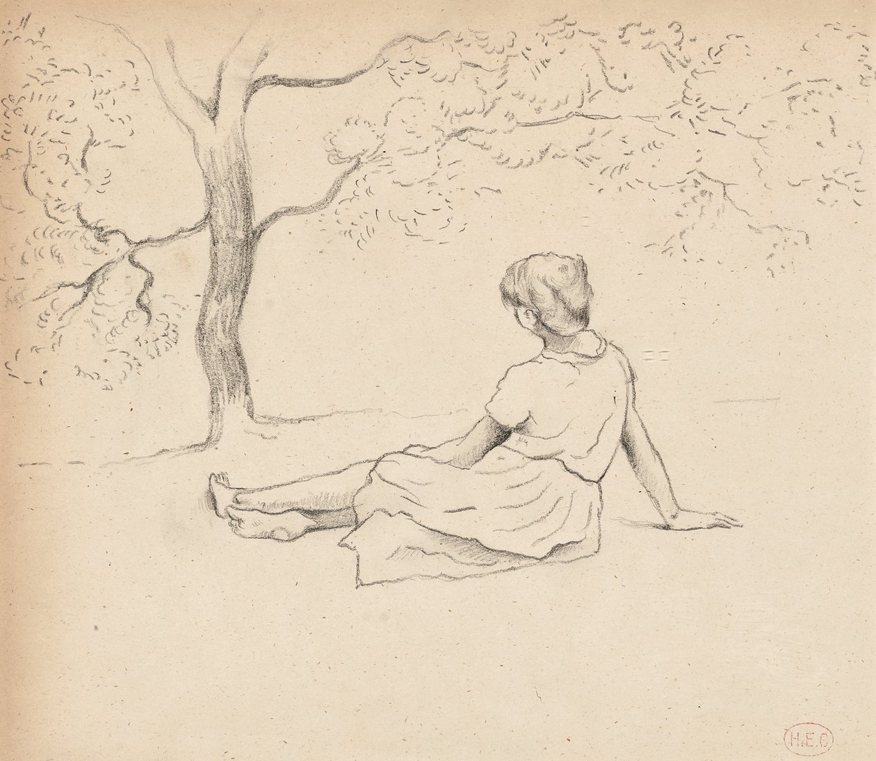 Studium dla „Pracek w Prowansji”, ok. 1885-89 autorstwa Henri Edmond Cross