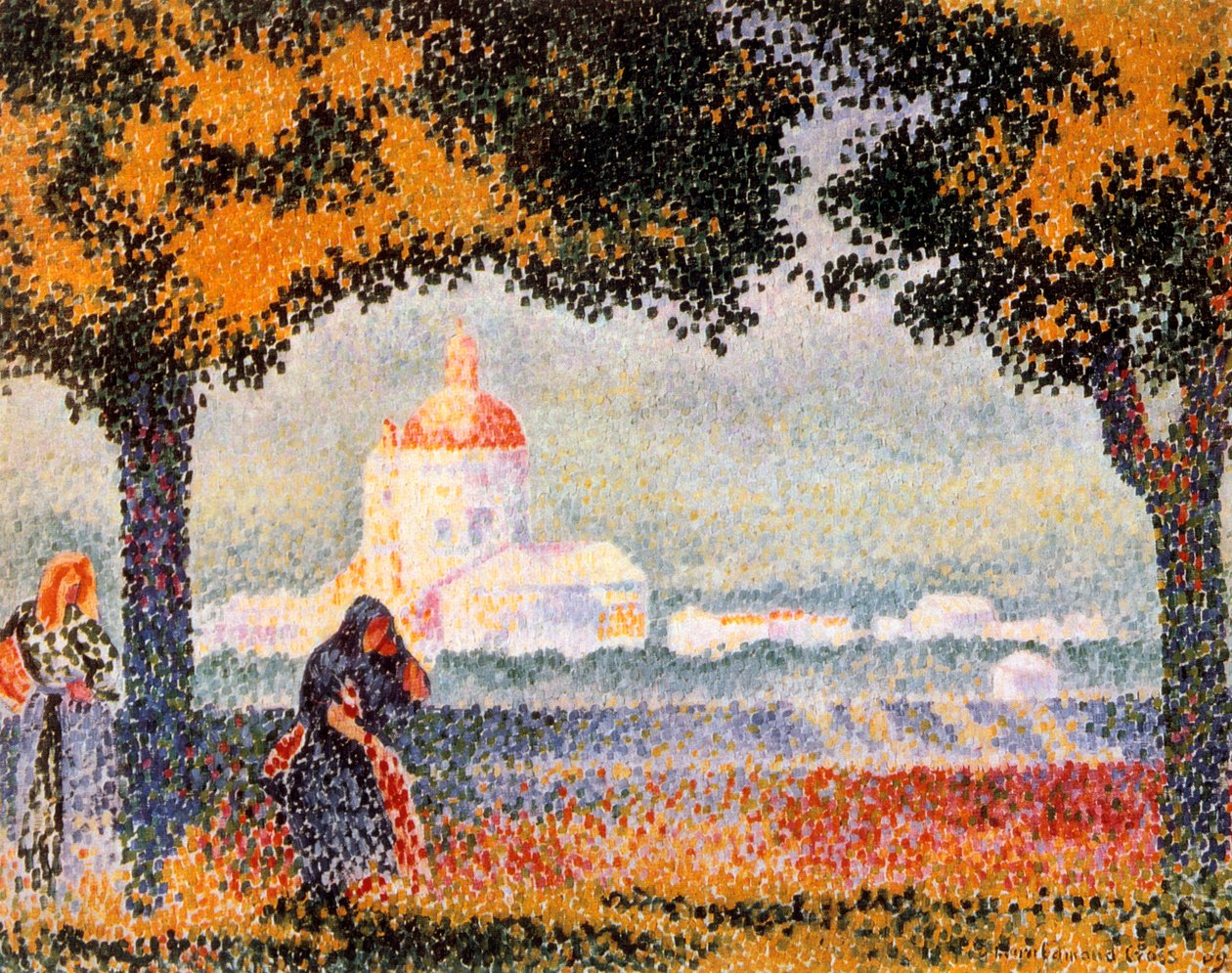Kościół Santa Maria degli Angeli w pobliżu Asyżu, 1909 autorstwa Henri Edmond Cross