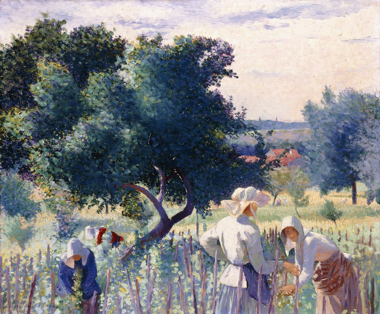 Wiążące kobiety winorośl, 1890 autorstwa Henri Edmond Cross
