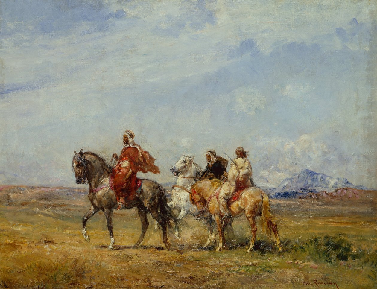 Arabskie Polowanie (olej na płótnie) autorstwa Henri Emilien Rousseau