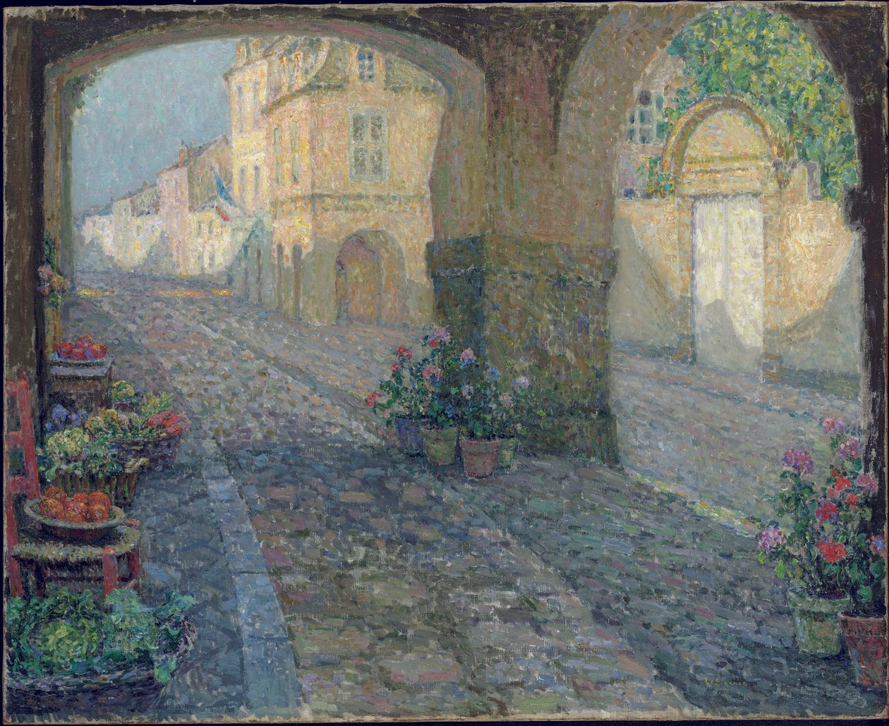 Sklep na Starym Porcie; Sklep na starym ganku autorstwa Henri Eugene Augustin Le Sidaner