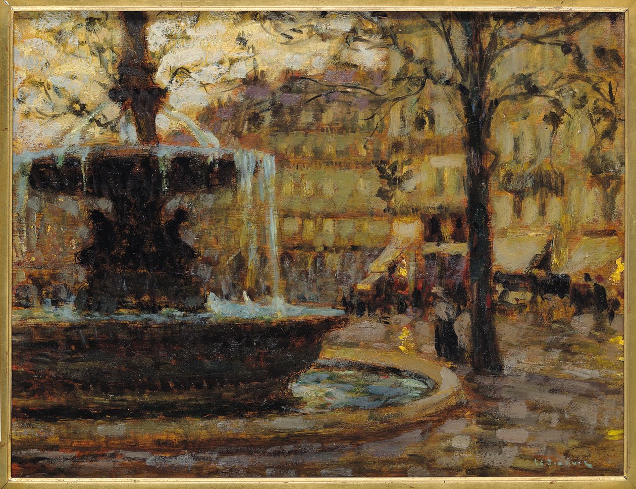 Fontanna, Paryż, 1904 autorstwa Henri Eugene Augustin Le Sidaner