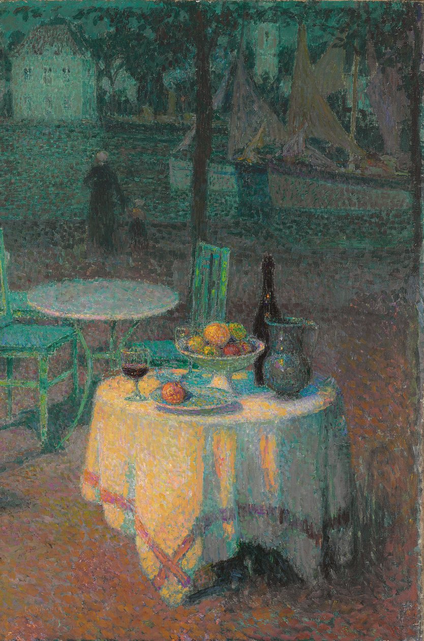 Kawiarnia portowa; Cafe du Port autorstwa Henri Eugene Augustin Le Sidaner