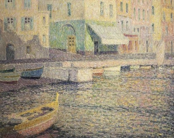 Port w Villefranche Sur Mer autorstwa Henri Eugene Augustin Le Sidaner