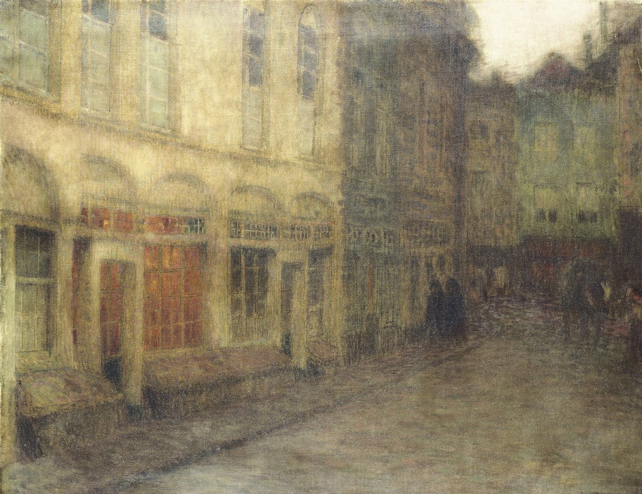 Plac w Ypres, Zmierzch, ok. 1898 (olej na płótnie) autorstwa Henri Eugene Augustin Le Sidaner