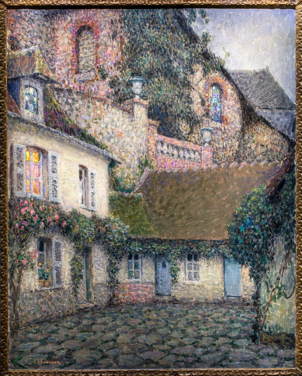 Wieczorny dom (olej na płótnie) autorstwa Henri Eugene Augustin Le Sidaner