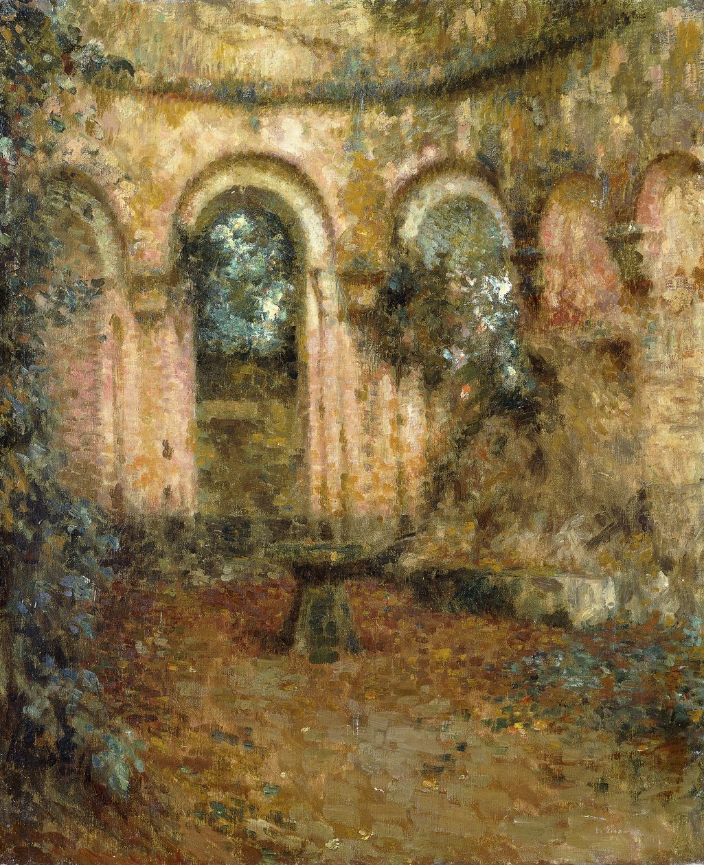 Teren Zamku; Le Cour du Chateau autorstwa Henri Eugene Augustin Le Sidaner