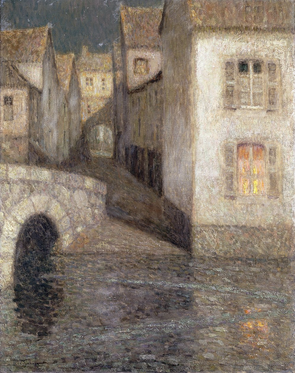 Dom nad rzeką, Chartres; Les Masons sur la Riviere, Chartres autorstwa Henri Eugene Augustin Le Sidaner