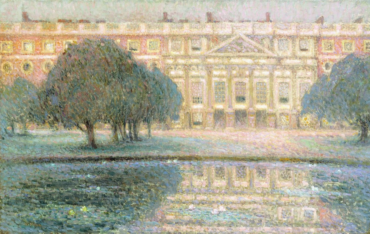 Pałac, letni poranek (Hampton Court) autorstwa Henri Eugene Augustin Le Sidaner