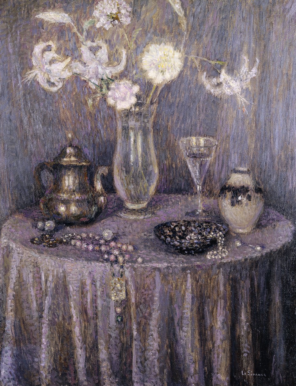 Stół, Szara Harmonia; La Table, Harmonie Grise autorstwa Henri Eugene Augustin Le Sidaner