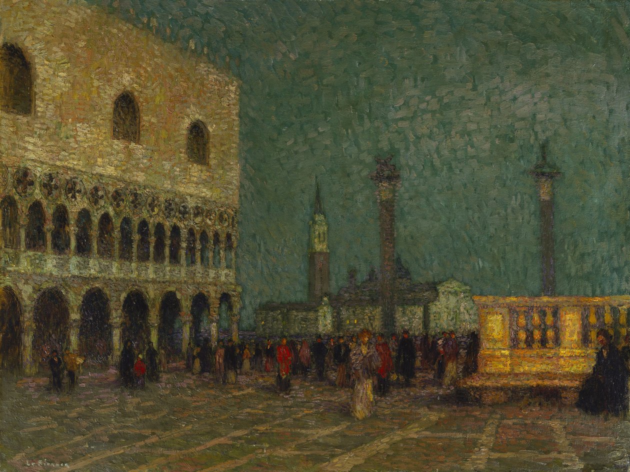 Wenecja, Plac Św. Marka, ok. 1914 (olej na płótnie) autorstwa Henri Eugene Augustin Le Sidaner