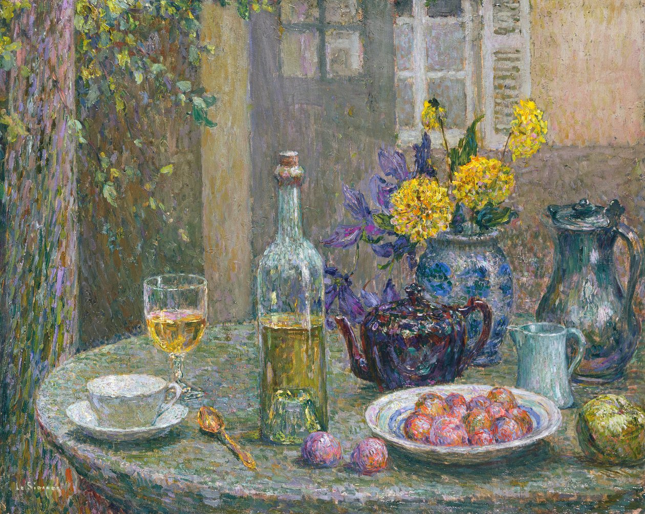 żółte dalie; Żółte Dalie autorstwa Henri Eugene Augustin Le Sidaner