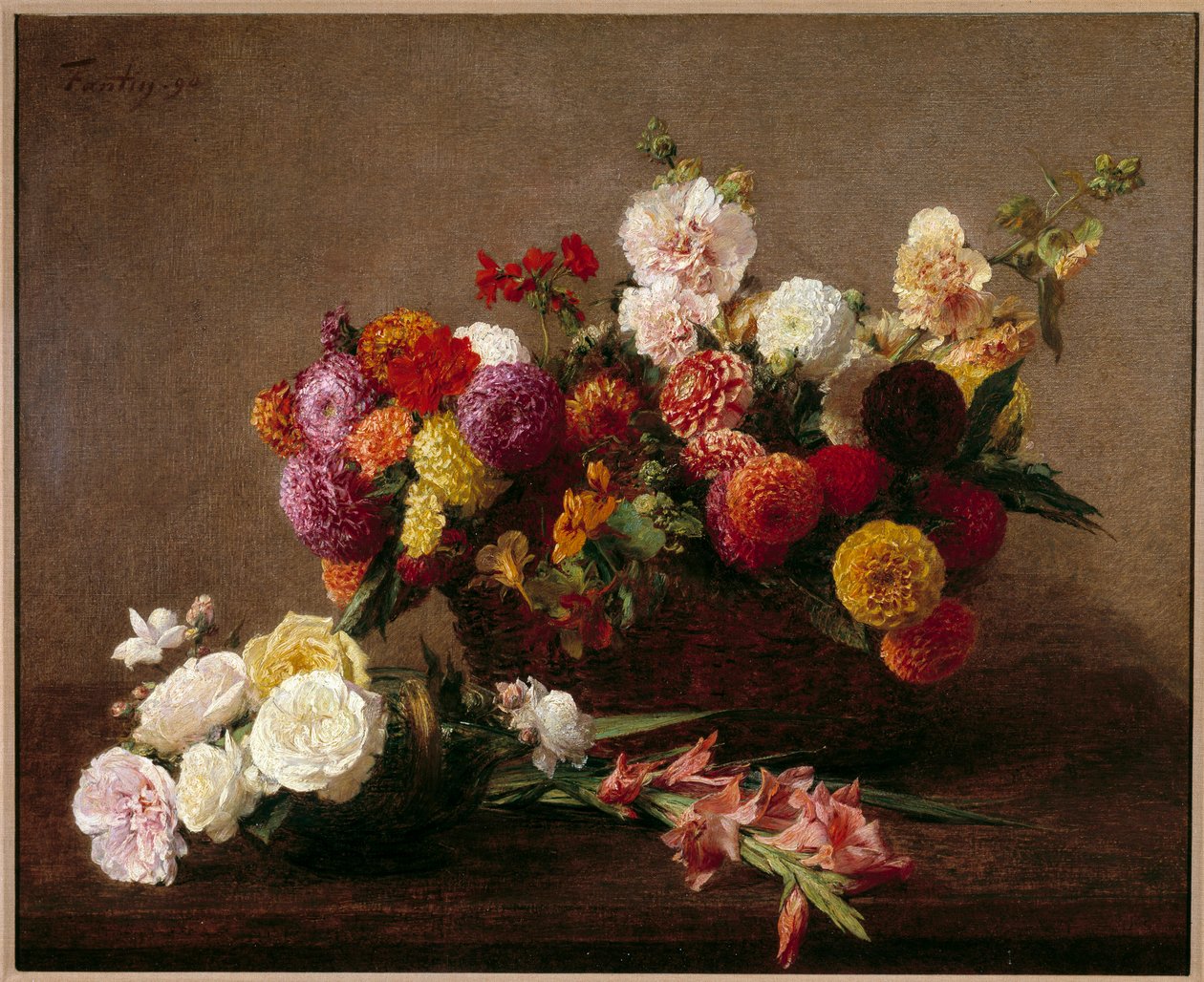Oto kwiaty połowy lata Malarstwo Henri Fantina Latour autorstwa Ignace Henri Jean Fantin Latour