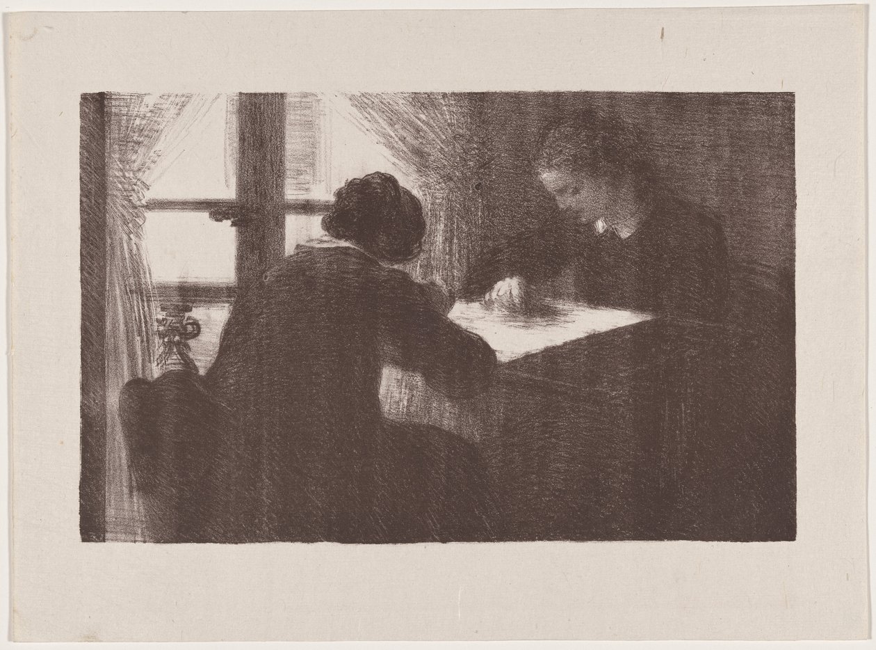 Wnętrze (Hafciarki) autorstwa Henri Fantin-Latour
