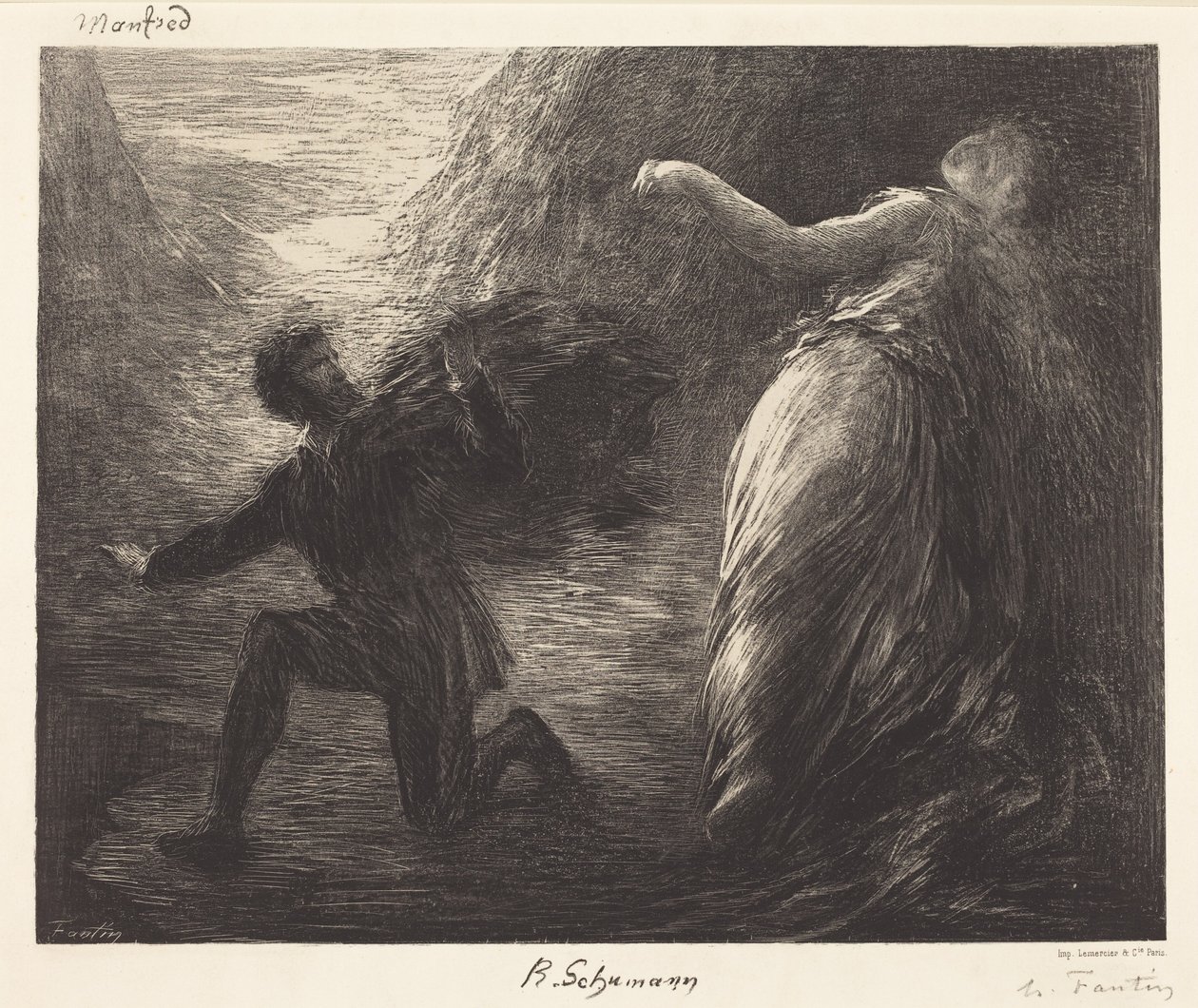 Manfred i Astarte - plansza 1 autorstwa Henri Fantin-Latour