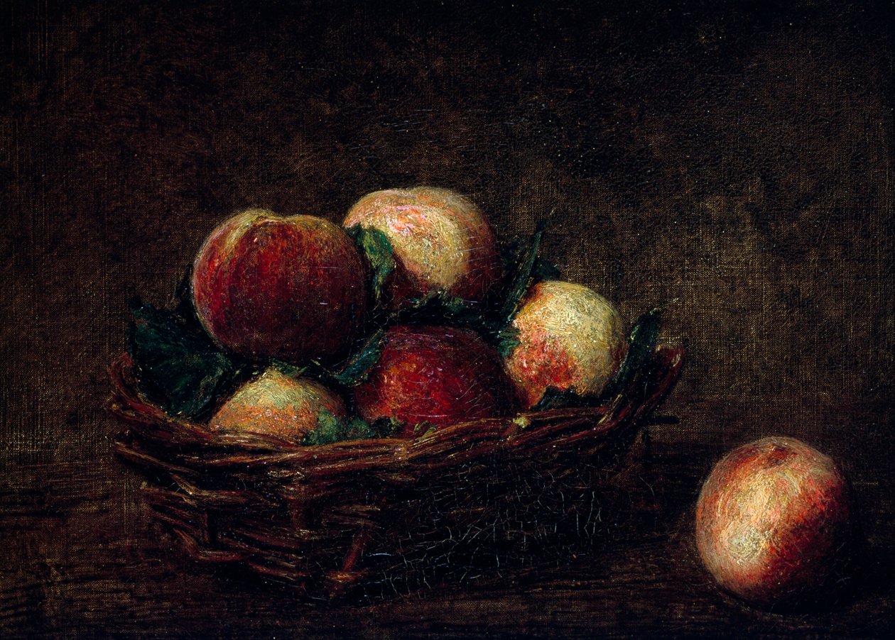 Martwa natura z brzoskwiniami. Obraz autorstwa Henri Fantin-Latour (Fantin Latour autorstwa Henri Fantin-Latour