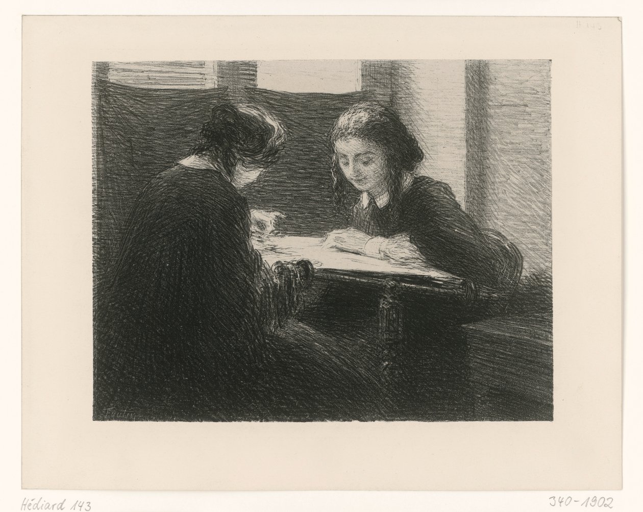 Klejaczki. Dwie panie przy stole autorstwa Henri Fantin-Latour