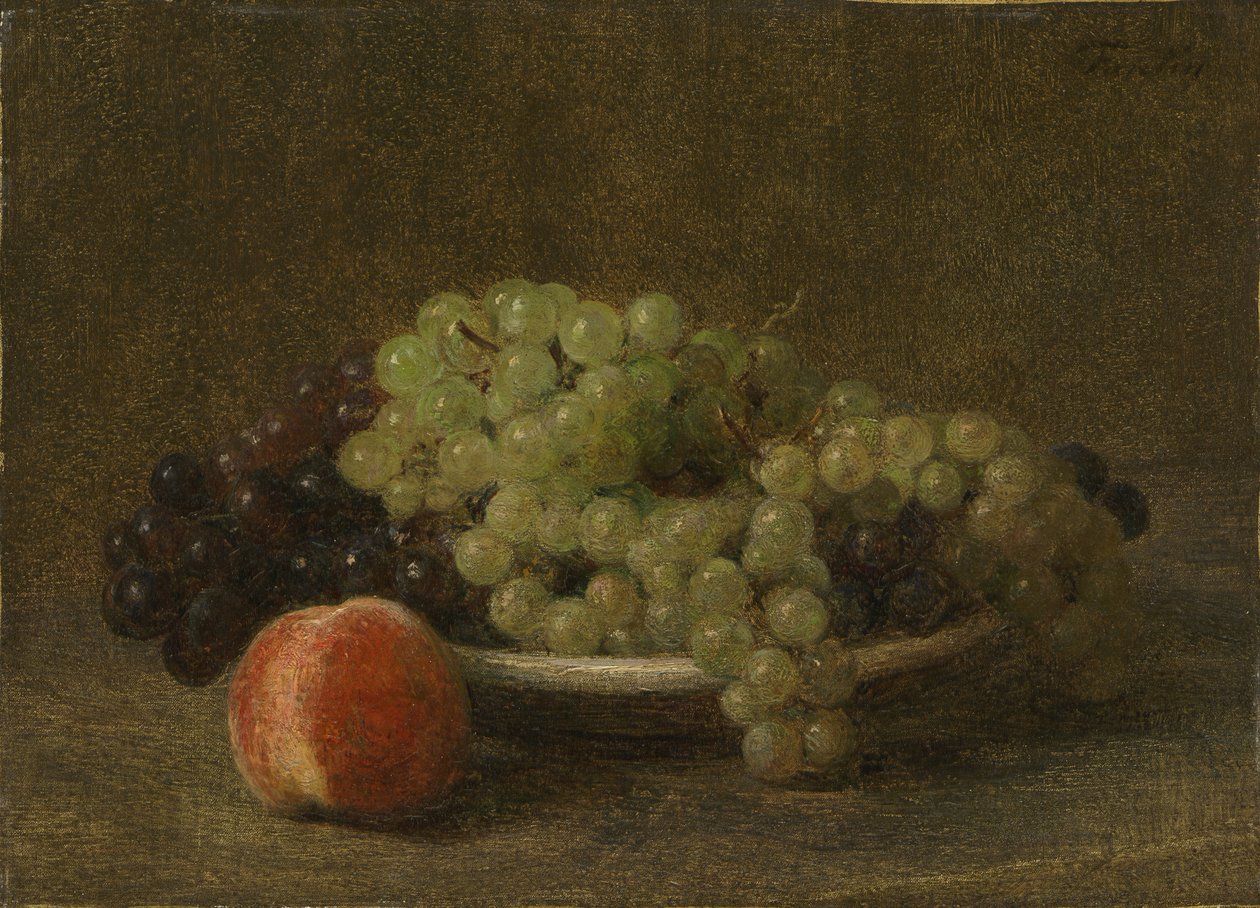 Martwa natura z winogronami i brzoskwinią autorstwa Henri Fantin-Latour