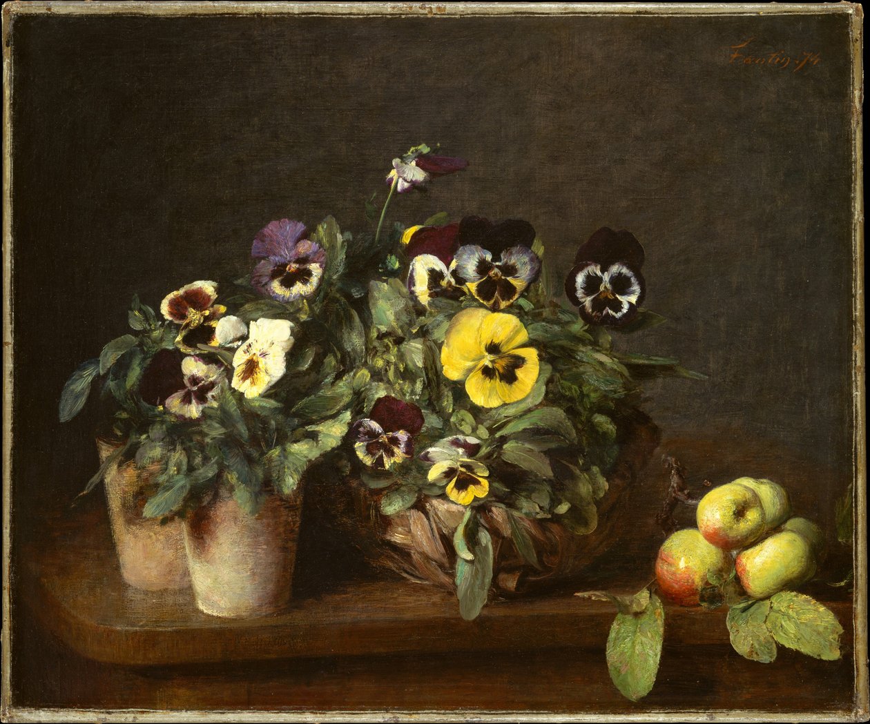 Martwa natura z bratkami autorstwa Henri Fantin-Latour