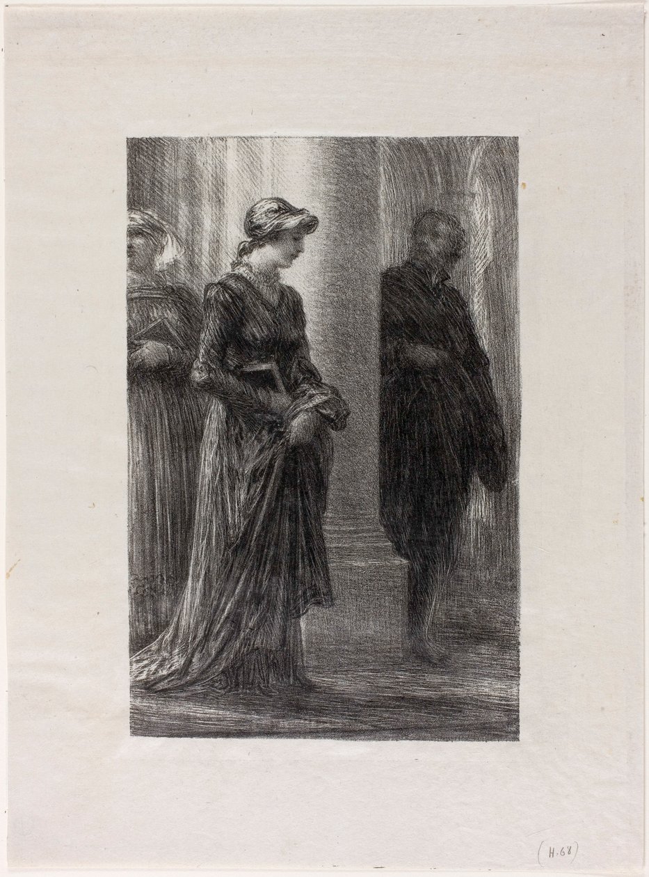Mistrzowie Norymbergi, Akt I: Walther i Eva spotykają się autorstwa Henri Fantin-Latour
