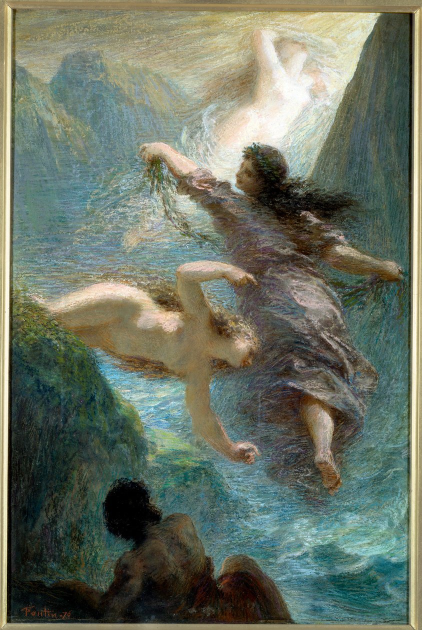 Dziewczyny z Renu. Pastel Henri Fantin Latour (Fantin-Latour autorstwa Ignace Henri Jean Fantin Latour